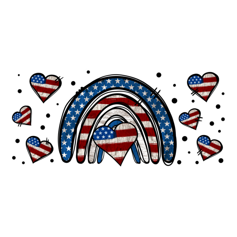 American Flag Rainbow 16oz Libbey Cup Ladies Tee by HRA Design Shop | Teevron