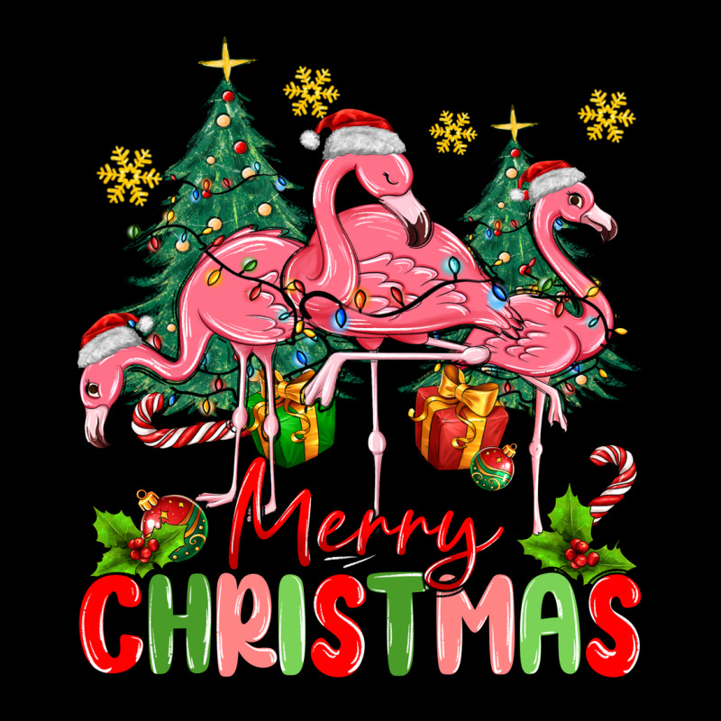 Merry Christmas Flamingos Long Sleeve Tee by MaliasSmallBusiness | Teevron