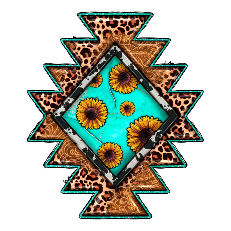 Aztec Leopard Turquoise Sunflower Premium Tee by JahusDesignShop | Teevron