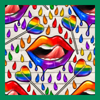 Pride Lgbtq Lips And Heart Lollipop Seamless Patte Urban Hoodie | Teevron
