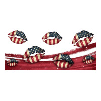 American Flag Lips 16oz Libbey Cup Ladies Tee | Teevron