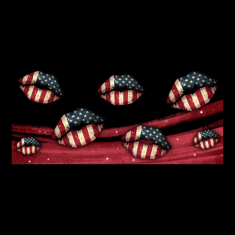 American Flag Lips 16oz Libbey Cup Ladies Tee by HRA Design Shop | Teevron