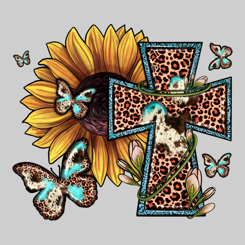 Leopard Cross Sunflower Butterfly Premium Tee by JahusDesignShop | Teevron
