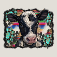 Western Background Turquoises Gemstones Black And White Baby Cow Heavy Core Tee | Teevron