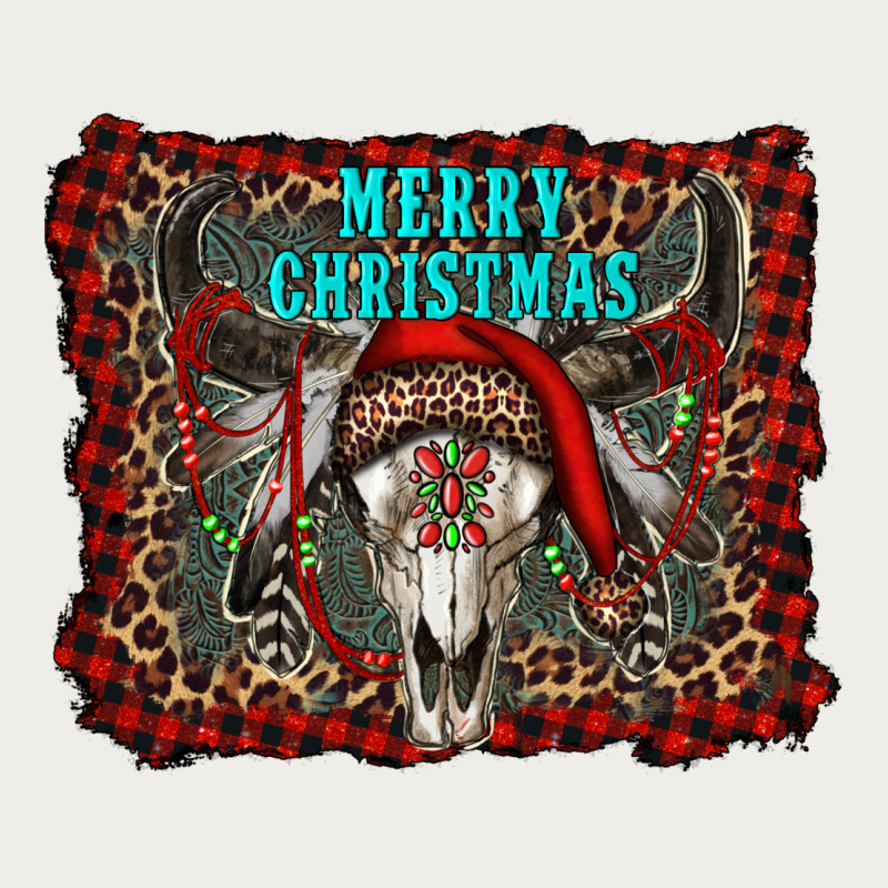 Merry Christmas Bull Skull Zipper Hoodie by RanaPortraitStore | Teevron