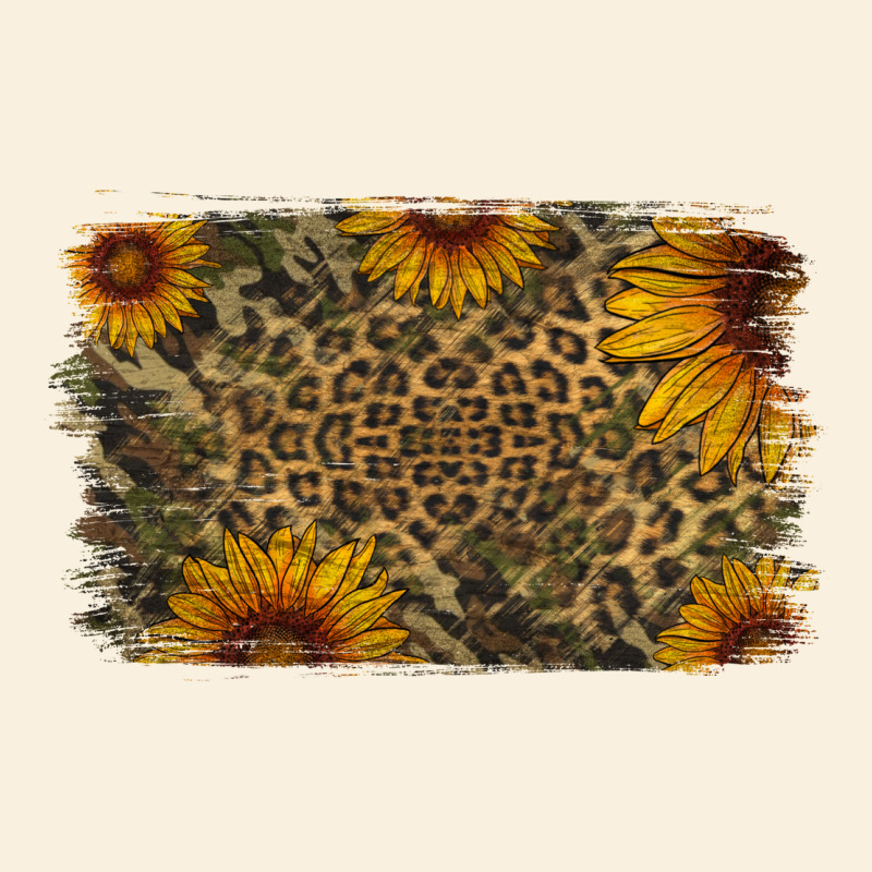 Camouflage Leopard Sunflower Background Vintage Hoodie by Jasminsmagicworld | Teevron