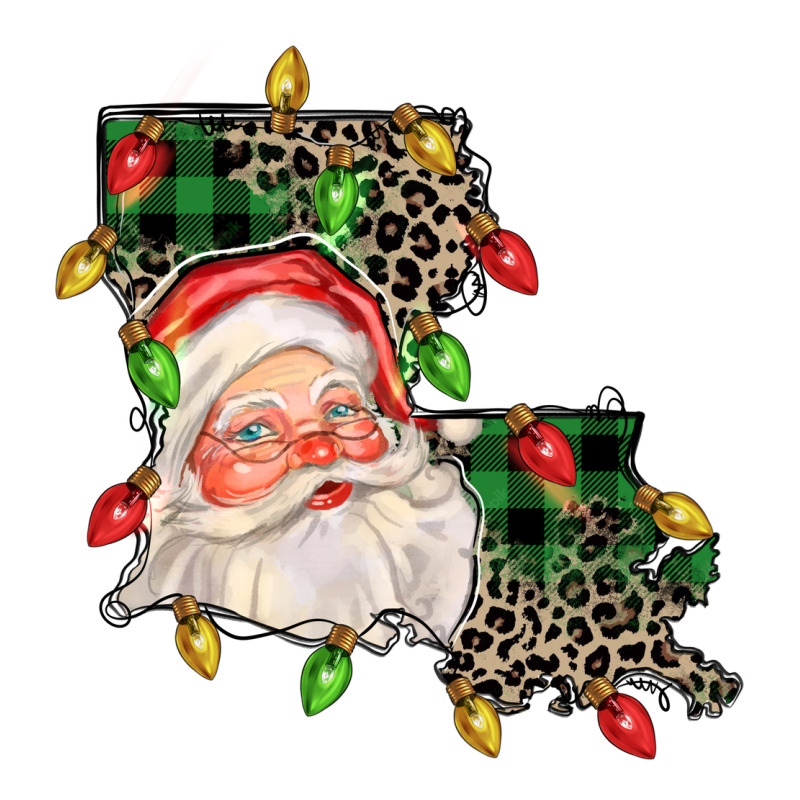 Louisiana Map Christmas Santa Ladies Tee by FaDigitalArtStudio | Teevron