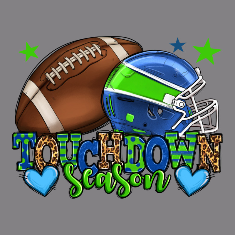 Touchdown Season American Football Green And Blue Heavyweight Hoodie by HowdyJamesFarm | Teevron