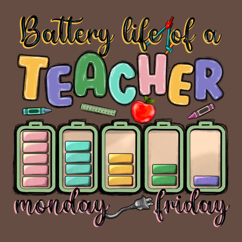 Battery Life Of A Teacher Monday Friday Long Sleeve Tee by MaliasSmallBusiness | Teevron