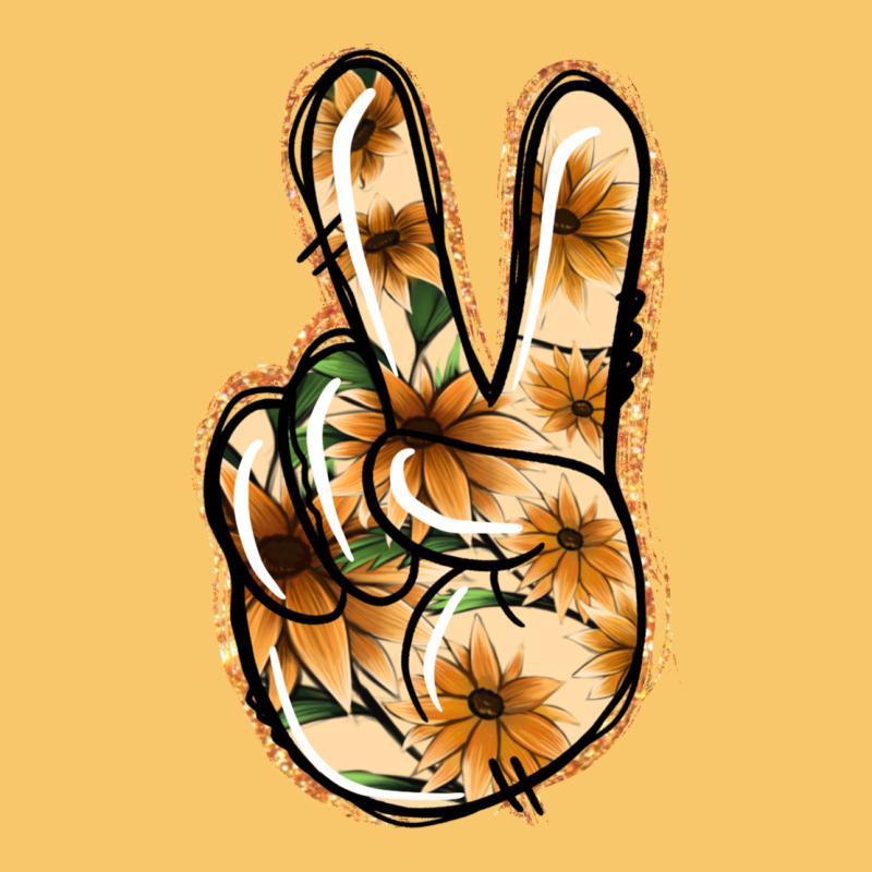 Floral Gold Peace Sign Vintage Hoodie by Jasminsmagicworld | Teevron