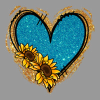 Gold Glitter Sunflower Blue Heart Vintage Hoodie | Teevron