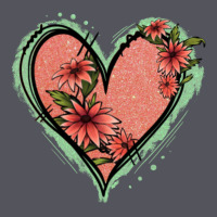 Pink Glitter Floral Heart Vintage Hoodie | Teevron