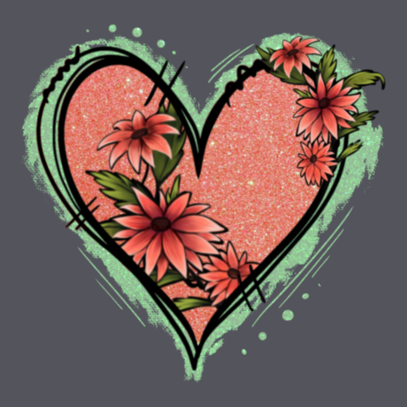 Pink Glitter Floral Heart Vintage Hoodie by Jasminsmagicworld | Teevron