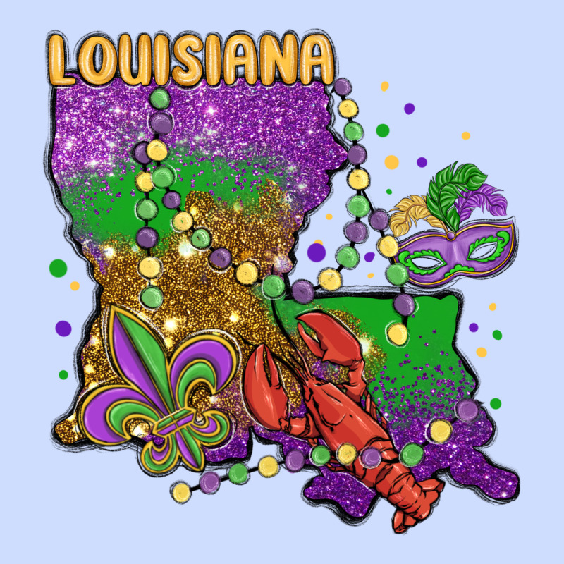 Mardi Gras Louisiana Map Urban Heavy Tee by MaliasSmallBusiness | Teevron
