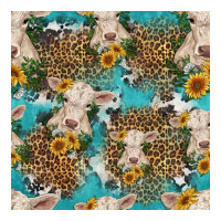 charolais cow and sunflowers seamless pattern | Teevron