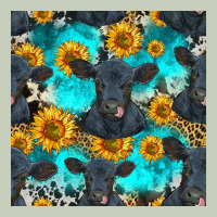 Black Angus And Sunflowers Seamless Pattern Ladies Tee | Teevron