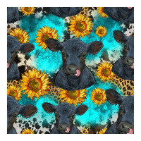 black angus and sunflowers seamless pattern | Teevron
