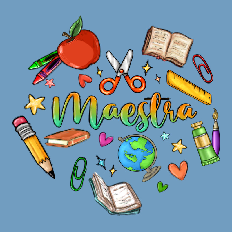 Maestra Teacher Heart Doodle Urban Heavy Tee by MaliasSmallBusiness | Teevron