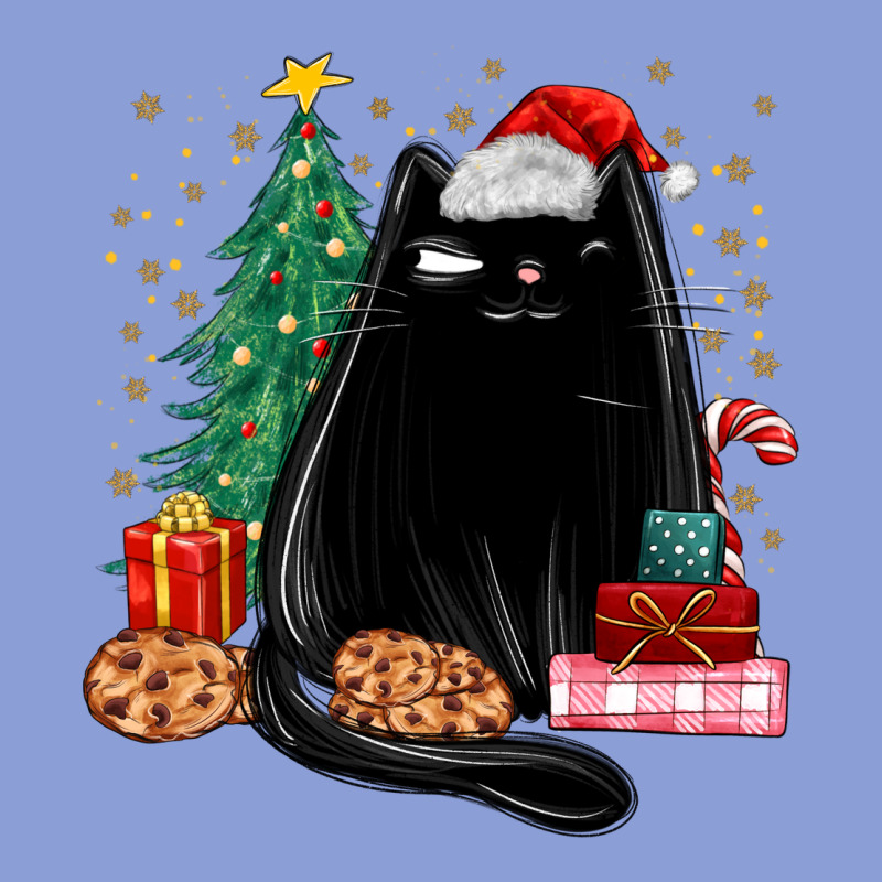 Christmas Black Cat Long Sleeve Tee by MaliasSmallBusiness | Teevron