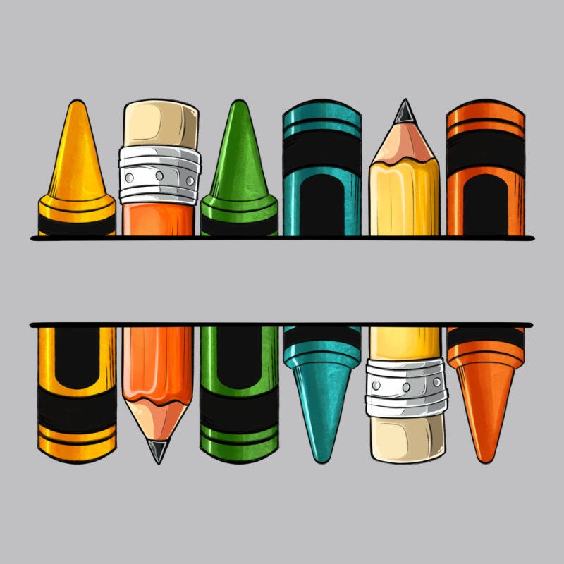 Custom Crayons With Pencil Long Sleeve Tee by NancyCooperArtShop | Teevron