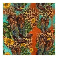 western boots and sunflowers seamless pattern | Teevron