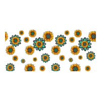 sunflowers and turquoise 16oz libbey glass | Teevron