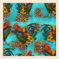 Rooster And Sunflowers Seamless Pattern Ladies Tee | Teevron