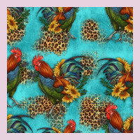 Rooster And Sunflowers Seamless Pattern Ladies Tee | Teevron