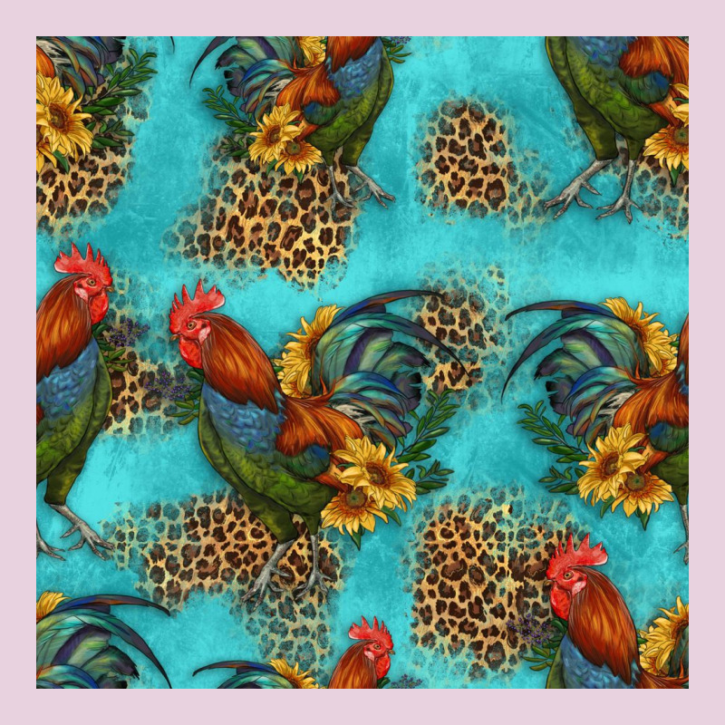 Rooster And Sunflowers Seamless Pattern Ladies Tee by HRA Design Shop | Teevron