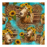 goat sunflowers seamless pattern | Teevron
