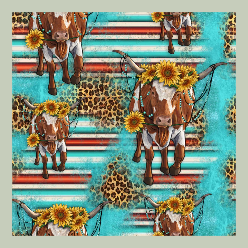 Longhorn Bull Seamless Pattern Ladies Tee by HRA Design Shop | Teevron