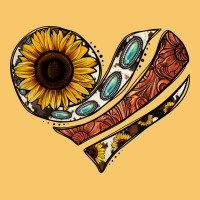 Western Sunflower Cowhide  Heart Vintage Hoodie | Teevron