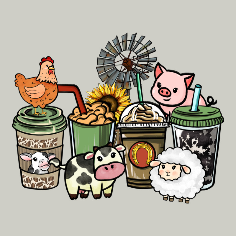 Farm Animal Coffee Cups Heavyweight Hoodie by HowdyJamesFarm | Teevron