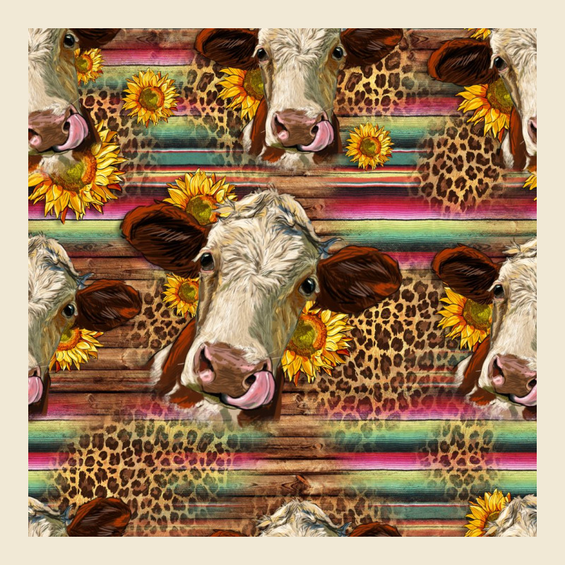 Western Hereford Cattle Seamless Pattern Ladies Tee by HRA Design Shop | Teevron