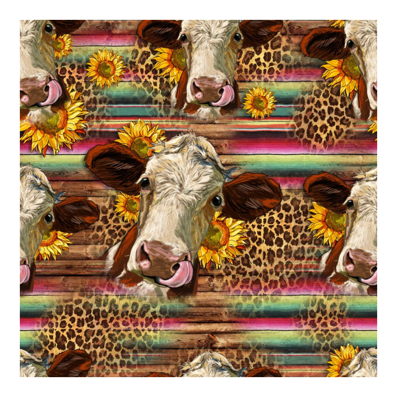 Western Hereford Cattle Seamless Pattern Ladies Tee by HRA Design Shop | Teevron