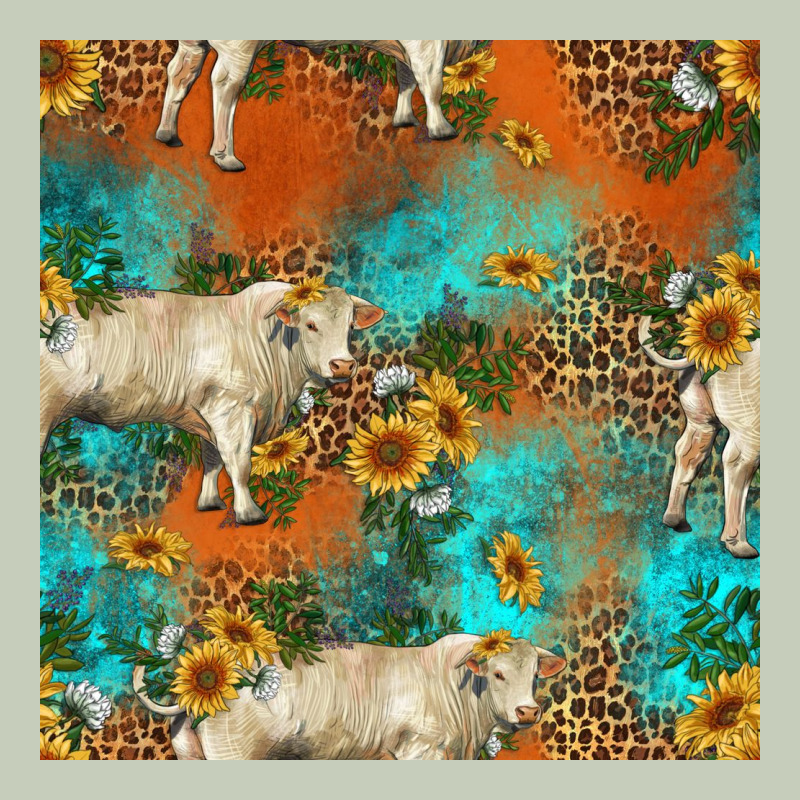 Western Charolais Cow Seamless Pattern Ladies Tee by HRA Design Shop | Teevron