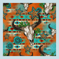 Western Bull Skull Seamless Pattern Ladies Tee | Teevron