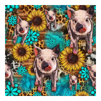 Cute Pig With Patches Seamless Pattern Ladies Tee | Teevron
