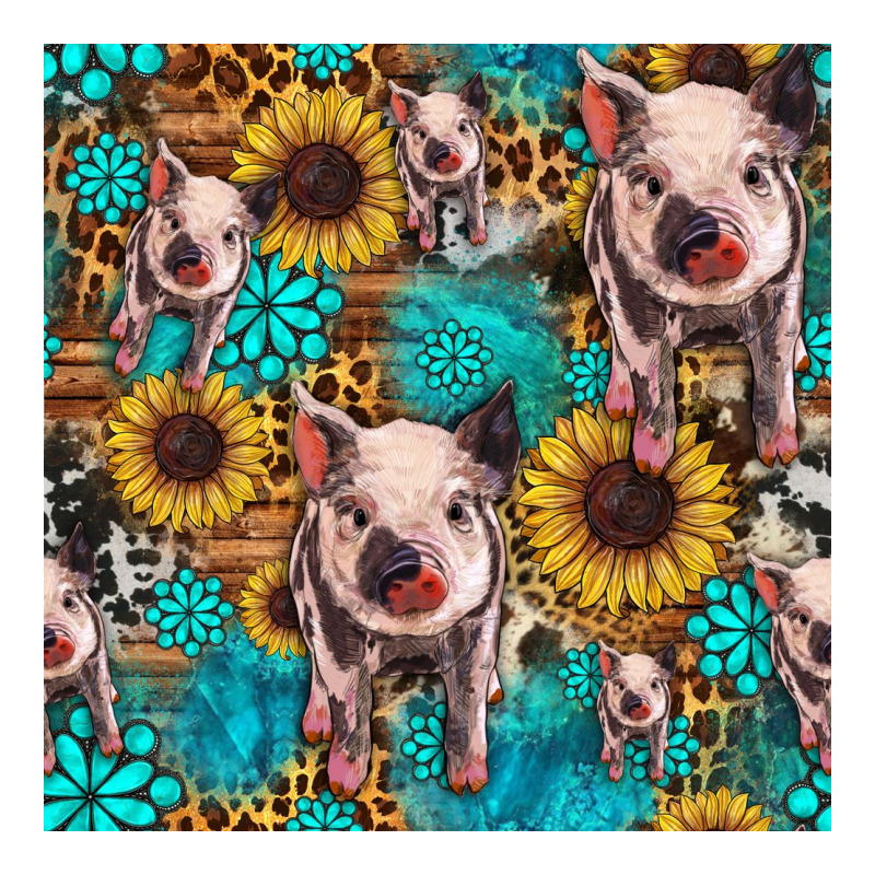 Cute Pig With Patches Seamless Pattern Ladies Tee by HRA Design Shop | Teevron