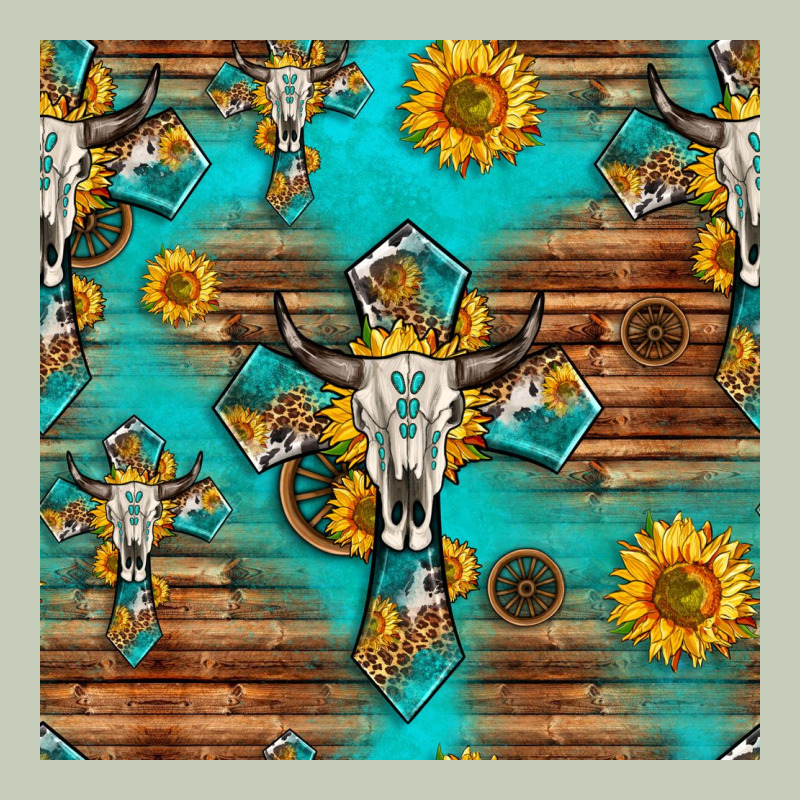 Bull Skull Cross Seamless Pattern Ladies Tee by HRA Design Shop | Teevron