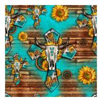 bull skull cross seamless pattern | Teevron
