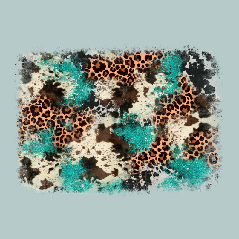 Turquoise Glitter Cowhide Background Heavy Core Tee by BarkalooDesign | Teevron
