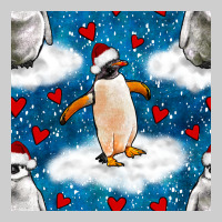 Christmas Penguin And Heart Seamless Pattern Premium Tee | Teevron