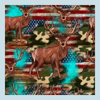 Hunting Deer American Flag Seamless Pattern Ladies Tee | Teevron