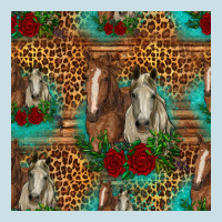 Horses With Roses Seamless Pattern Ladies Tee | Teevron