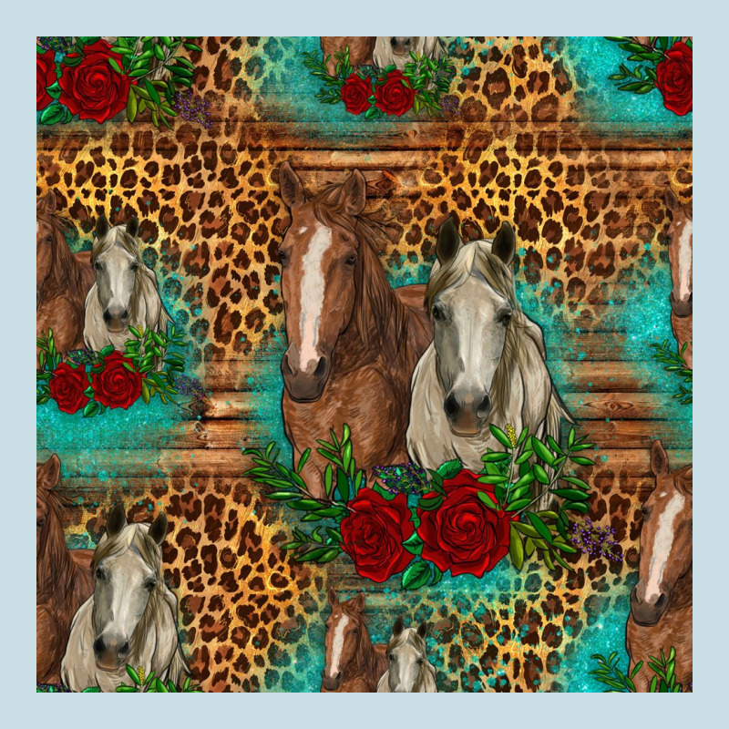 Horses With Roses Seamless Pattern Ladies Tee by HRA Design Shop | Teevron
