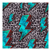 Turquoise Lightning Bolt Seamless Pattern Ladies Tee | Teevron