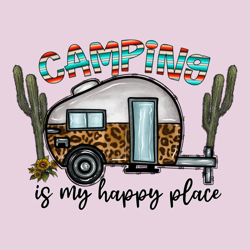 Camping Is My Happy Place Ladies Tee by CowhideDigitalArt | Teevron