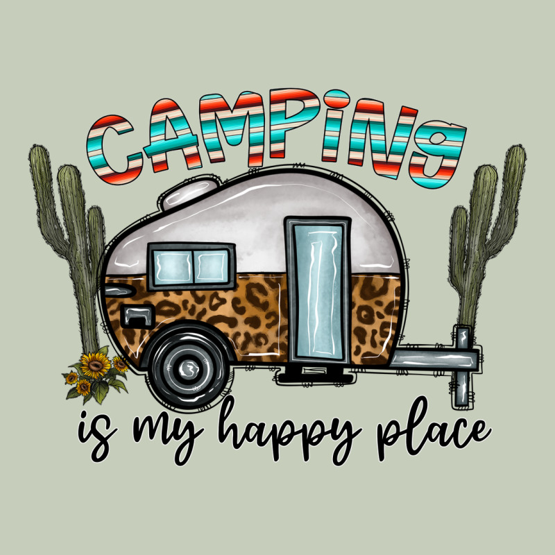 Camping Is My Happy Place Ladies Tee by CowhideDigitalArt | Teevron