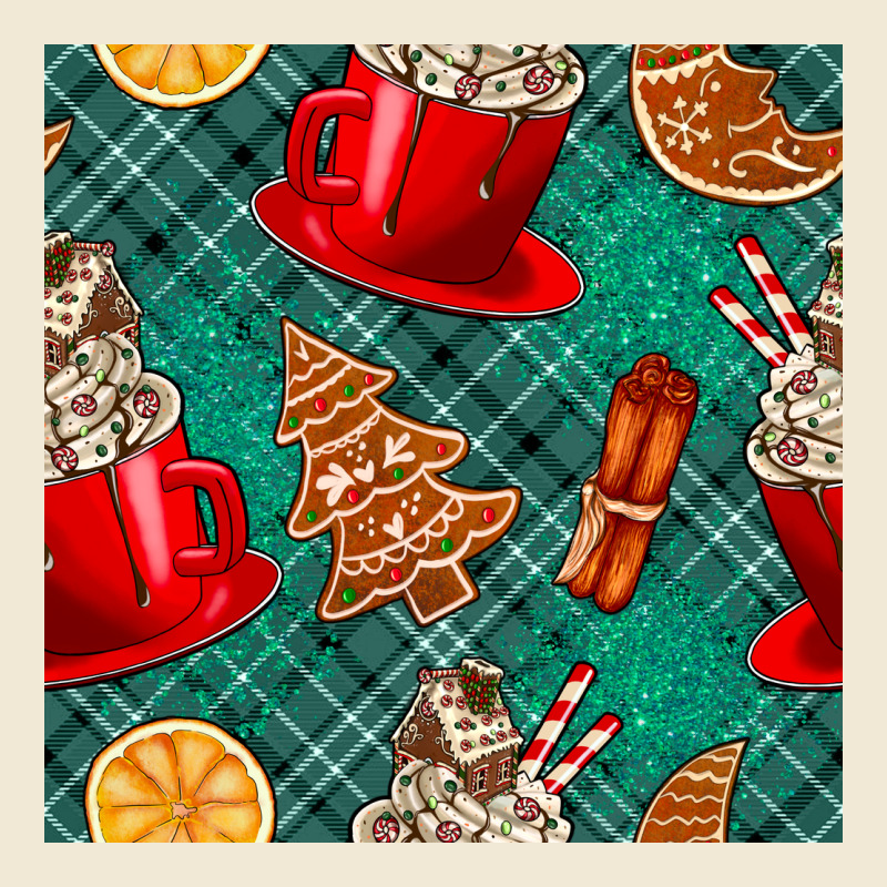 Christmas Hot Chocolate And Cookie Seamless Pattern Premium Tee by BundleAndBundleShop | Teevron